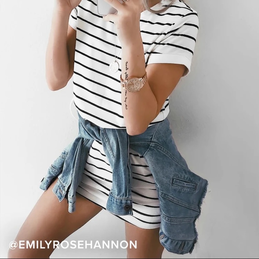 Lulus- striped Tshirt dress
